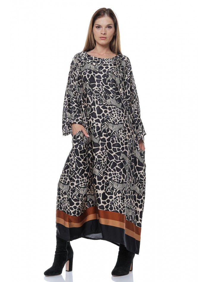 Rochie Luna, lunga, cu animal print